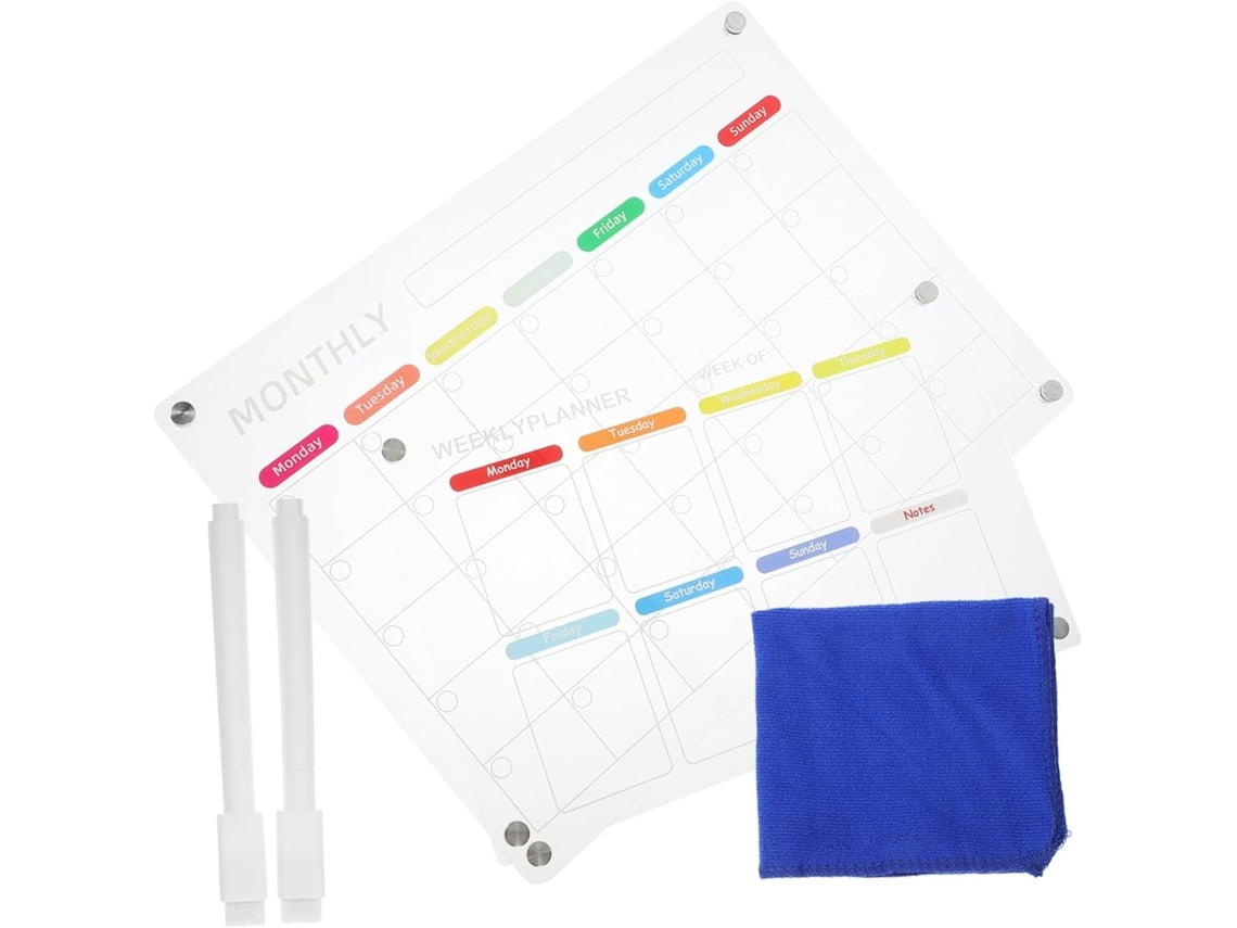 Quadro Magnético Apagável Para Geladeira, Planejador Transparente Reutilizável, Organizador Doméstico Prático
