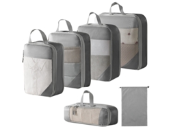 Conjunto De Bolsas Organizadoras Para Malas, Com Bolsa Com Cordão, Pacote Com 6 Chrui (cinza)