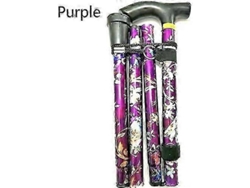 Bastón Plegable Y Ajustable De Aluminio Con Diseño Floral Para Senderismo Y Acampada Jki10purple