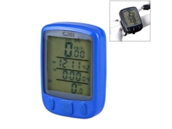 Odómetro y velocímetro para bicicleta, iluminado, con cable, resistente al agua y con pantalla LCD (versión en inglés) Mdug (azul)