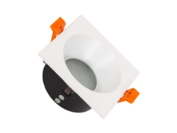 Aro Downlight Cuadrado Ip65 para Lámpara Led Gu10 Corte Ø75 Mm Negro LEDKIA