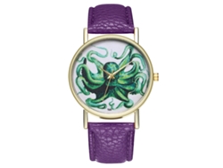 Reloj De Pulsera De Cuarzo Con Correa De Cuero Pu Zhoulianfa Estilo Moda (morado) Unisex