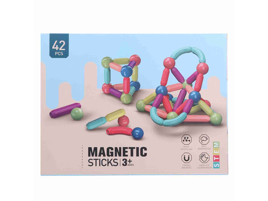 2026-juguete De Varillas Magnéticas Diy Para Niños, Conjunto De Bloques De Construcción Magnéticos Educativo, 42 Piezas