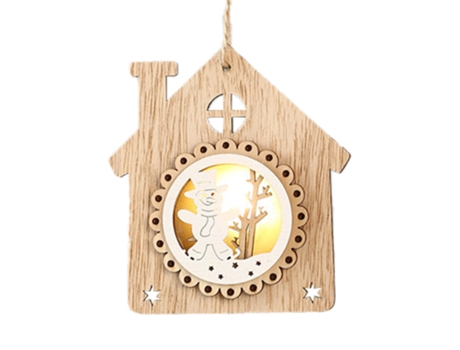 Luces de Navidad ZMDECQNA Adornos Colgantes Luz Decoraciones Ligeras Suministros Decoración Madera Marrón