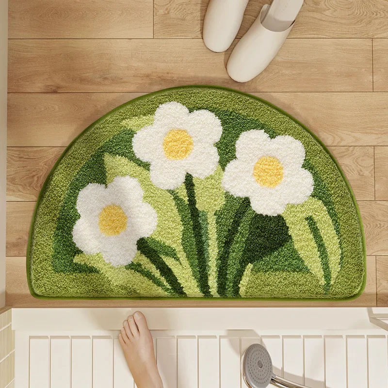 (estilo 4 80x120cm) Alfombra De Baño De Estilo Fresco, Lavable A Máquina, Antideslizante, De Secado Rápido
