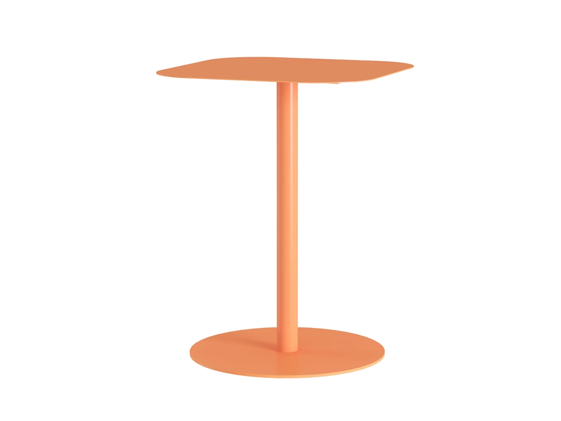 Mesa auxiliar Nastätten para interior/exterior, cuadrada, 50x40x40 cm, naranja, [EN.CASA]