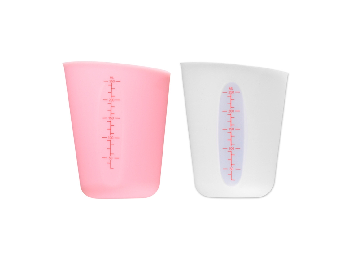 NEVEANCE Set de Tazas de Medición Flexibles de Silicona para Resina Epoxi, Mantequilla, Chocolate y Más - 2 Tazas para Derretir, Mezclar, Apretar y Verter - Ap