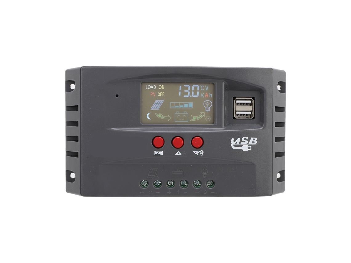 Controlador de carga solar MPPT con pantalla LCD, regulador de batería para paneles solares