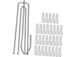 Juego de 30 ganchos de acero inoxidable para cortinas con cuatro clips para cambiar los pliegues, rápido y fácil para Vayotoy