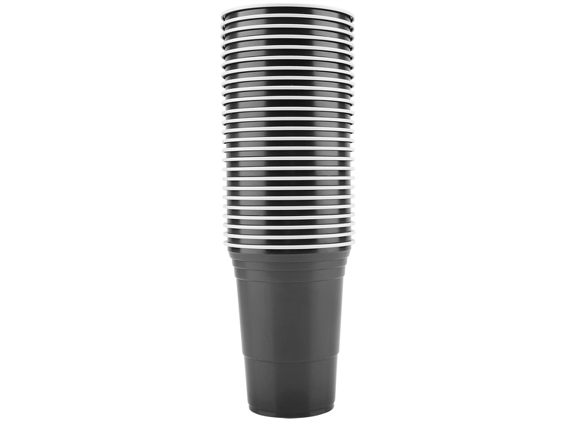 Vasos para Beer Pong Jeiibrzui (25 unidades, color negro)