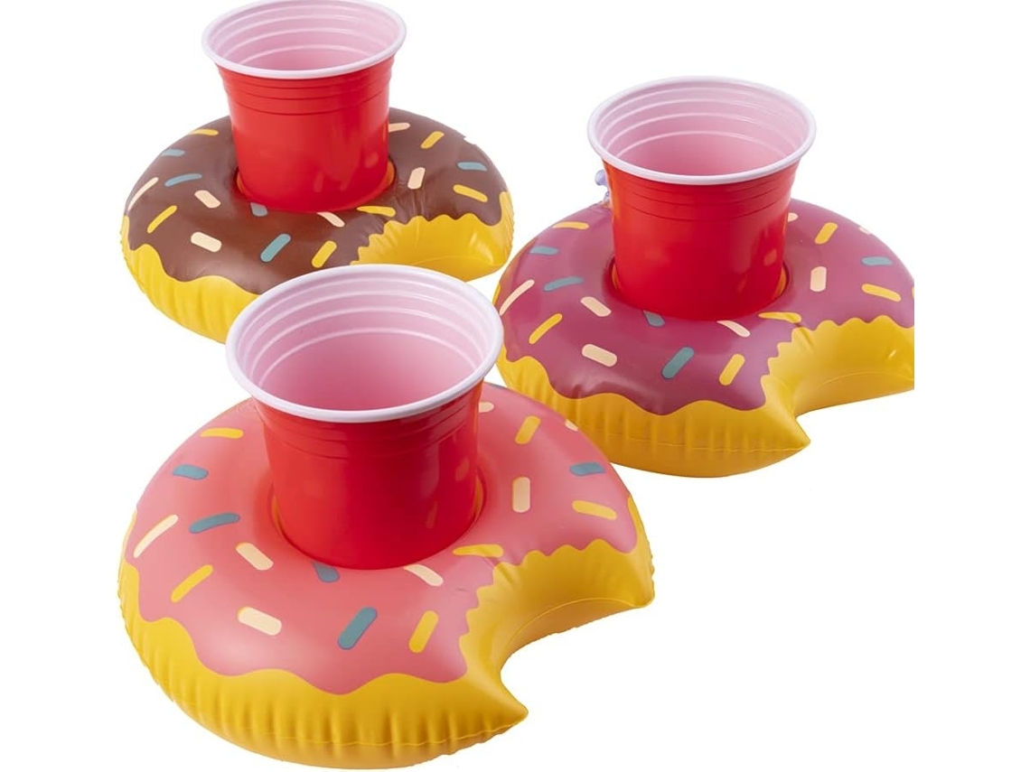 Suporte Inflável Portátil Para Bebidas, Fabricado Em Pvc Ecológico, Que Flutua Na Piscina E Não Se Derrama Facilmente - 3 Unidades