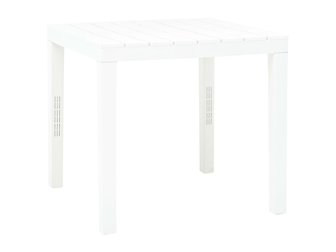 Mesa de jardín LOVELY HOME de plástico blanco (78 x 78 x 72 cm)