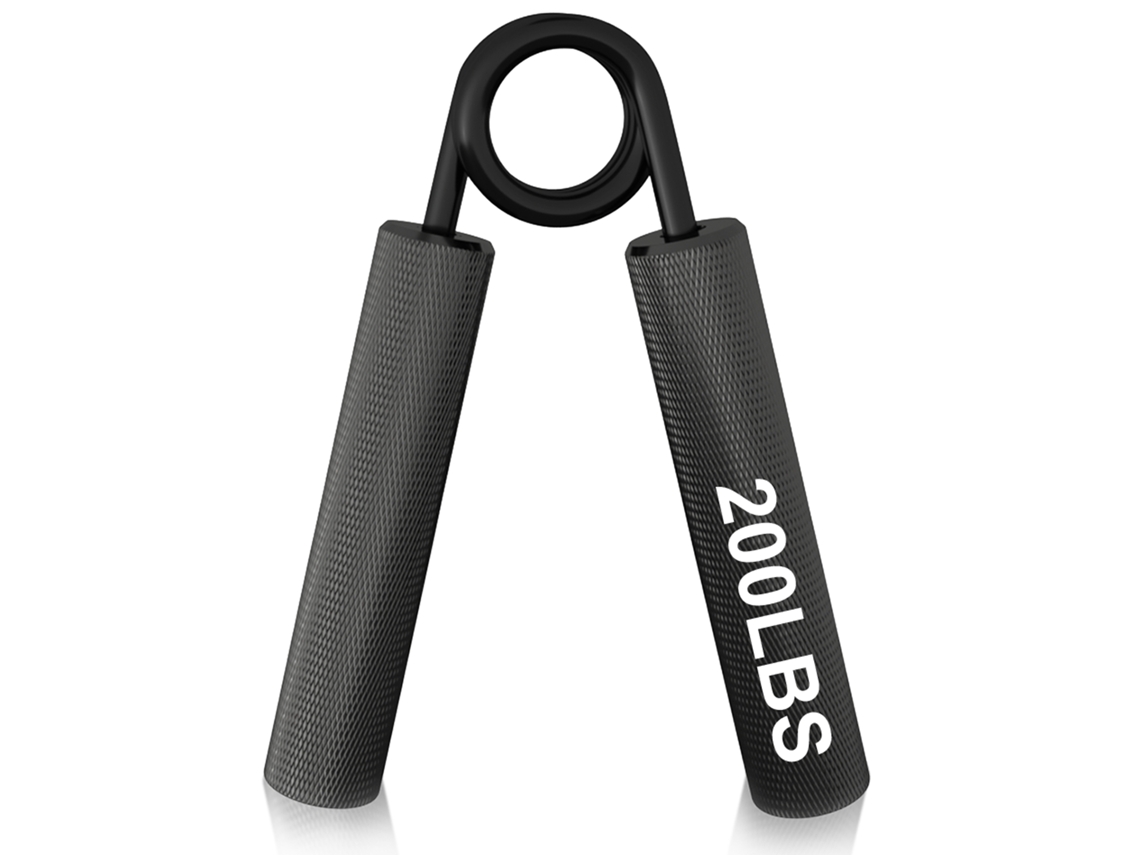 Entrenador de fuerza de agarre de metal Mdug (negro, 200 lb)