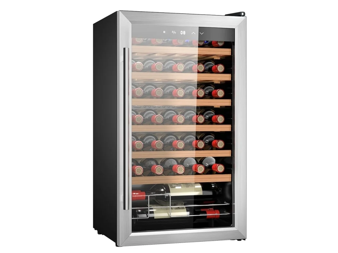 Cecotec Vinoteca 34 Botellas Bolero Grandsommelier 34030 Inox Compressor, 80 L, Enfriamiento Por Compresor
