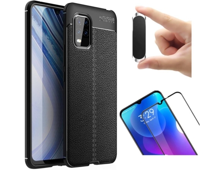Kit Funda, Protector y Soporte Xiaomi Mi 10 Lite Rugged Leather Gris
