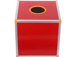 Caja Roja Para Sorteos De 30x30x30 Cm, De Aleación De Aluminio, Con Borde Y Ranura Para Bolas.