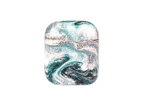 Protective Case For Airpods Green Marble