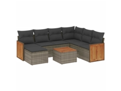 Maison Exclusive - Set De Sofás De Jardín 8 Pzas Y Cojines Ratán Sintético Gris