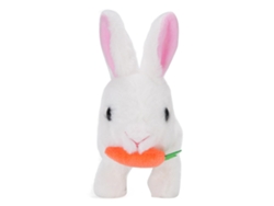 Juguete De Conejo De Peluche Realista Conejo Eléctrico Saltarín Para Niños Interacción Padre-hijo Blanco