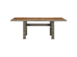 Maison Exclusive - Mesa De Jardín Ratán Sintético Marrón Y Madera Maciza Acacia