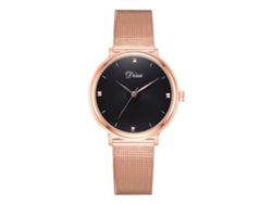 Reloj De Pulsera Analógico De Cuarzo Para Mujer Con Correa De Malla De Aleación (negro)