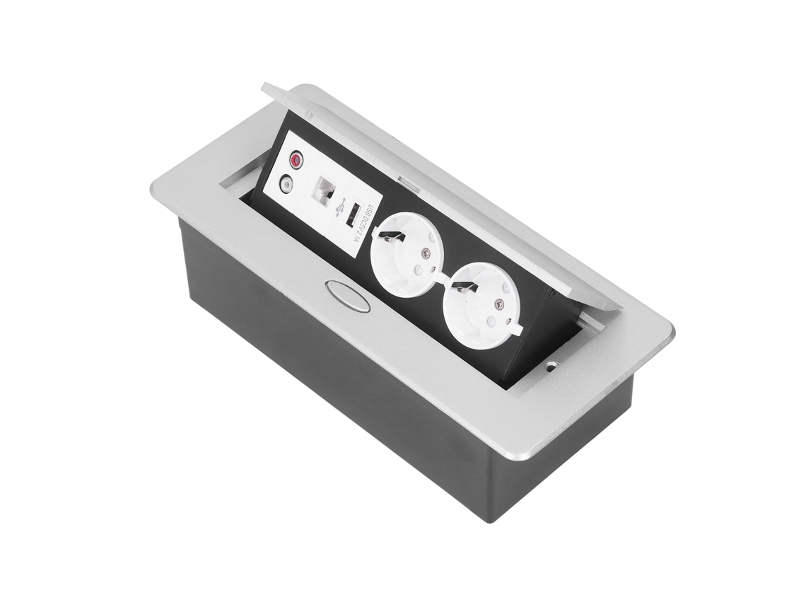 Omni-tomacorriente Recesada De Latón Con Tierra Para Oficinas Y Fábricas, Socket Oculto De Escritorio