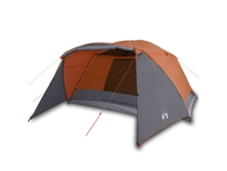 Tienda de campaña para 4 personas VIDAXL impermeable gris y naranja