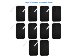 (10 Piezas, Negro, 5x9cm) Parches De Electrodos No Tejidos, 5x9cm, Con Conector De 2mm