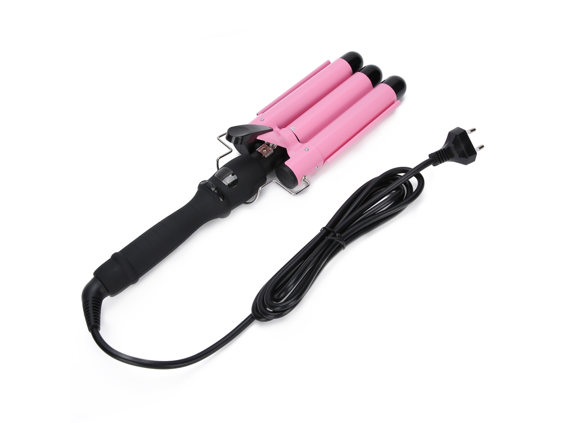 Plancha De Rizos Triple Tubo Lcd Wand De Rizado Eléctrico Herramienta De Peinado Plug Eu 25mm/1in