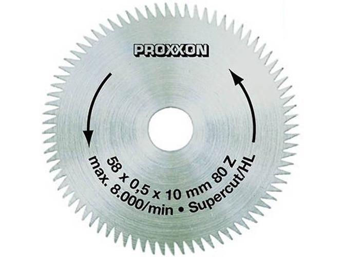 Hoja de Sierra Circular PROXXON 28014 (Ø58mm - ØAgujero:10mm - 80 dientes)