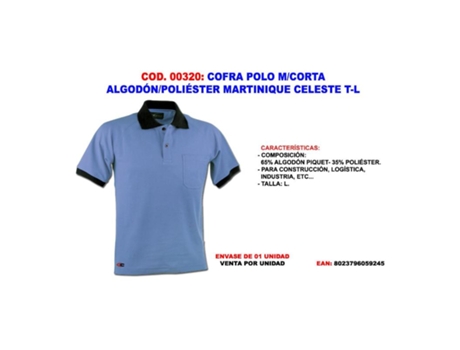 Cofra polo m-corta algodon-pol. martinique celeste t-l