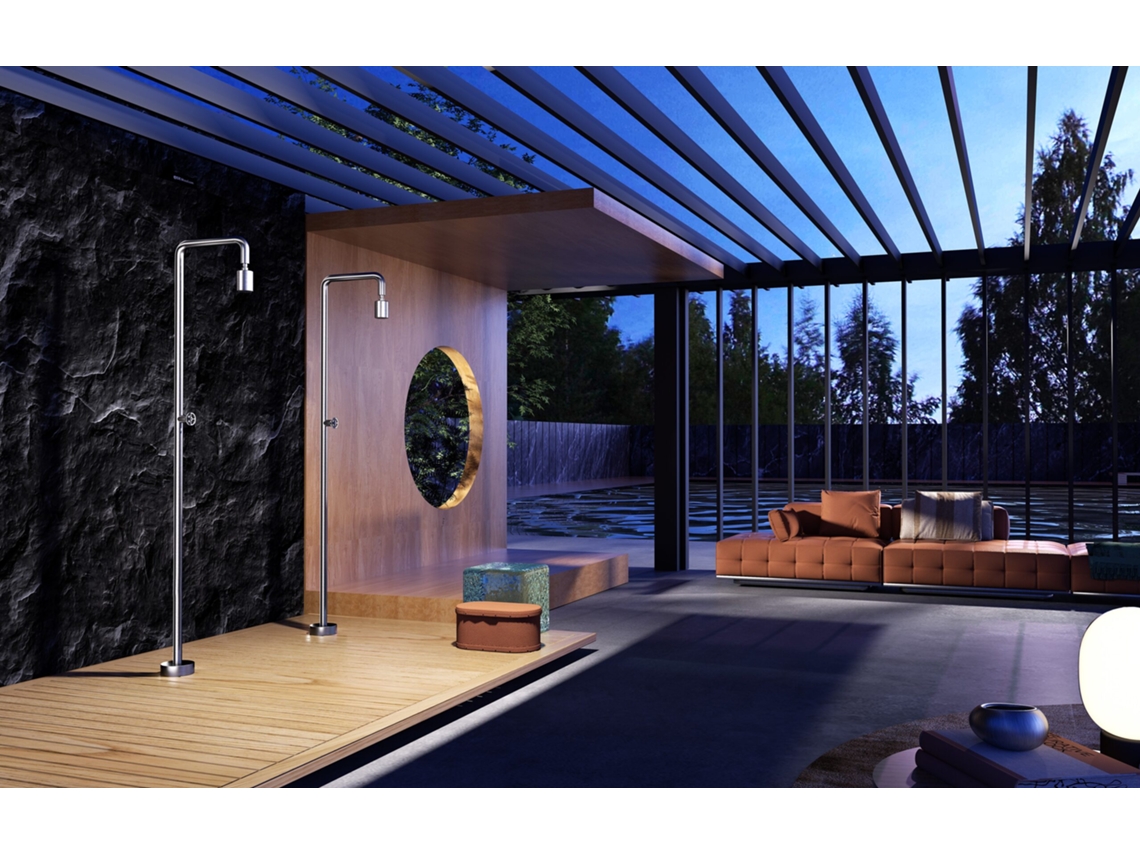 Ducha De Piscina En Acero 316, Diseño Elegante Y Alta Durabilidad Para Exteriores. Ideal Para Jardines Y Piscinas. Imex.