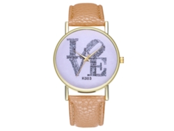 Reloj De Pareja Love Fashion, Nuevo Estilo, Correa De Cuero, Movimiento Analógico De Cuarzo (beige)