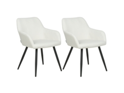 Conjunto de 2 cadeiras de refeição modernas BELIANI Casmalia de Veludo Branco 59x62x78