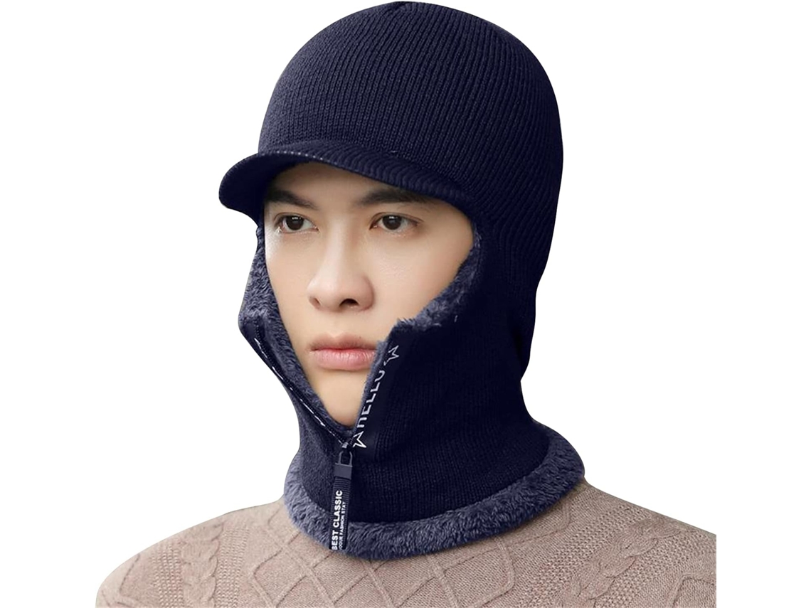 Gorro Y Bufanda De Punto Para Hombre Con Forro Polar.