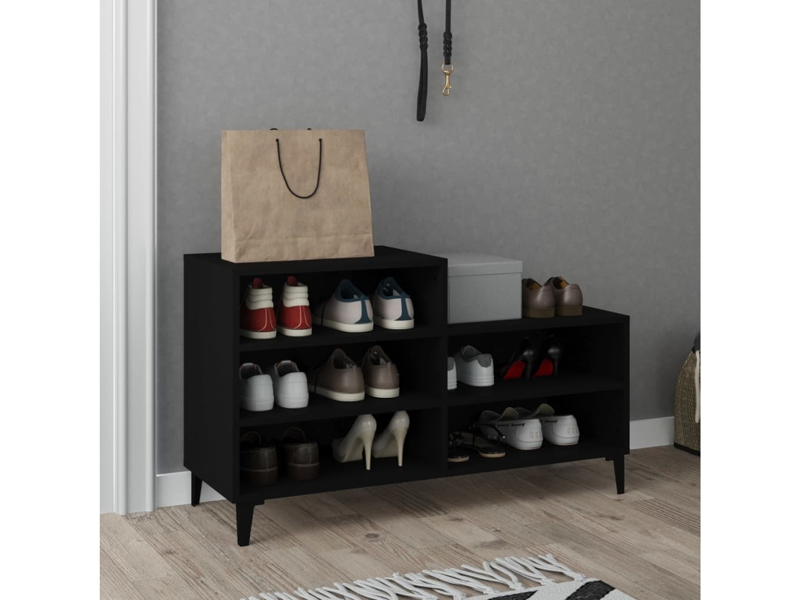 Zapatero Organizador en Derivados de Madera Negro 102X36X60 Cm