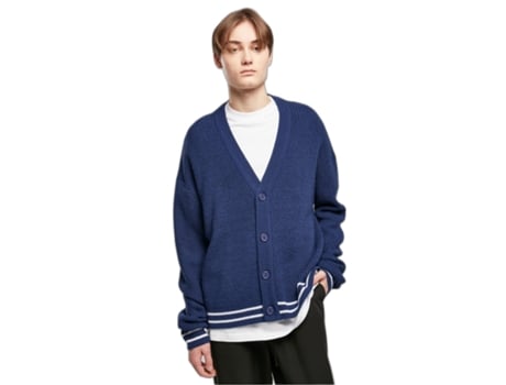 Cardigan para Hombre URBAN CLASSICS (L - Acrílico - Azul)