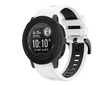 Correa Smartwatch para Garmin Instinct 22mm Silicona Deportiva Bicolor (Blanco + Negro)