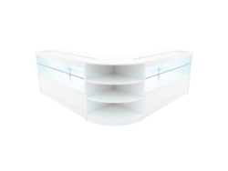 Conjunto de mostrador comercial MonsterShop Andromeda blanco, 2xC1500 1xLM60, MDF y vidrio templado