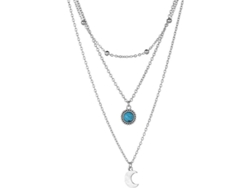 Collar con colgante de corazón en capas y perlas plateadas, modelo 2026, para mujeres y niñas.
