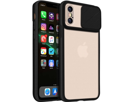 Funda iPhone X, XS AVIZAR Negro Transparente