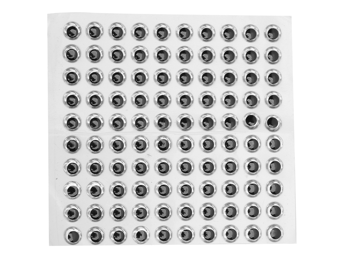Ojos 3D para señuelos de pesca de 9 mm, color plata, 100 unidades.