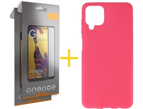 Kit Funda + 2 Protectores de Pantalla Samsung Galaxy M12 SKYHE Full (Rosa)