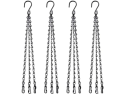 Cadena De Repuesto Para Canastas Colgantes De Metal 40cm 3 Cadenas Con Gancho S Y Clip Negro 4 Piezas