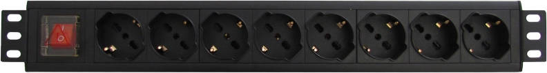 Regleta Rack 1u 8 enchufes eléctrica de 19 pulgadas con tomas universales 1016 y schuko cable 2 m italiano 16 250 v3500 wpnpdug0108