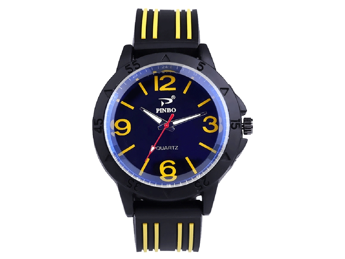 Reloj Deportivo Hombre De Silicona Con Cuerda De Cuarzo Moda Al Aire Libre (amarillo)