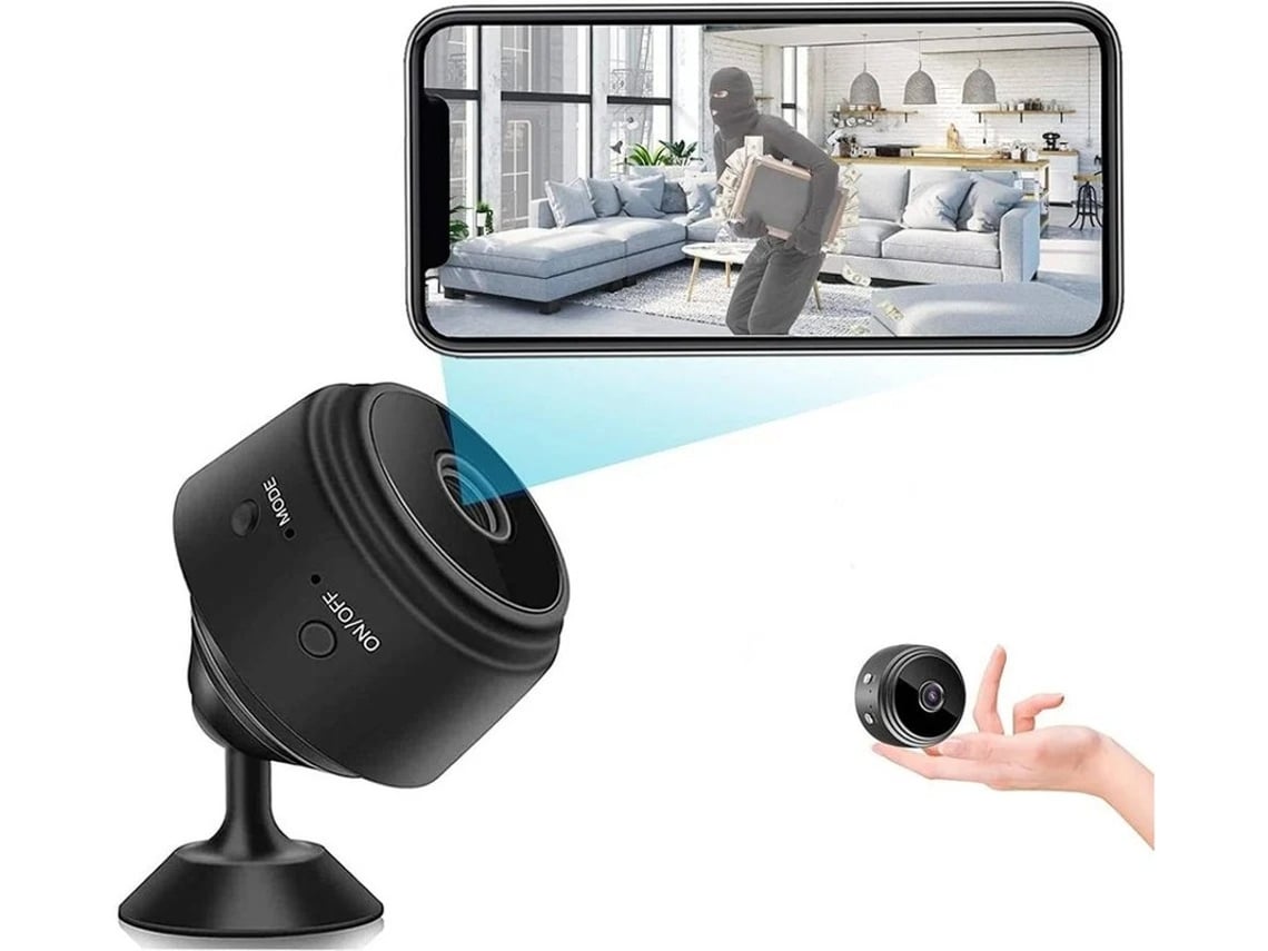 Mini cámara espía 4K Wifi 32 GB Visión nocturna Detección de movimiento Bebé Hogar Negro Bestvite