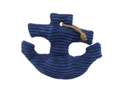 Relaxdays Tope Para Puertas Anker, Tope Decorativo, Arena, Algodón, Puf De Suelo, Hbt: 38 X 42 X 28 Cm, Azul Marino