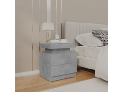 Mesa de Cabeceira LOVELY HOME Mesinha 45X35X52 Cm Aglomerado Cinzento Cimento