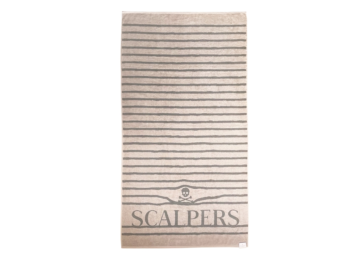 Toalla SCALPERS Home 100% Algodón (90x180cm - Beige/Rayas)